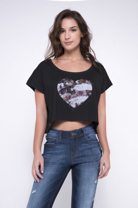 HEART & FLOWER CROP TOP